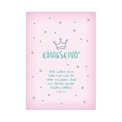 Postkarte "Königskind" - Baby rosa