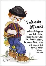Postkarten: Viele gute Wünsche, 4 Stück Postkarten: Viele gute Wünsche, 4 Stück
