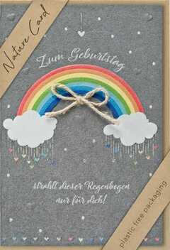 Faltkarte "Zum Geburtstag" - Regenbogen