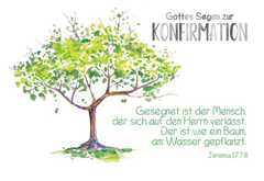 Faltkarte - Konfirmation Jer. 17,7.8 Faltkarte - Konfirmation Jer. 17,7.8