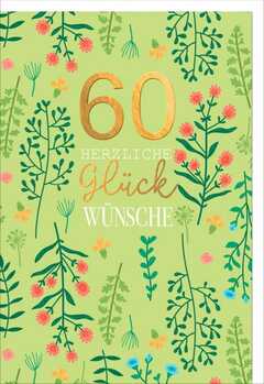 Faltkarte "60 Blüten Glückwünsche" - Geburtstag