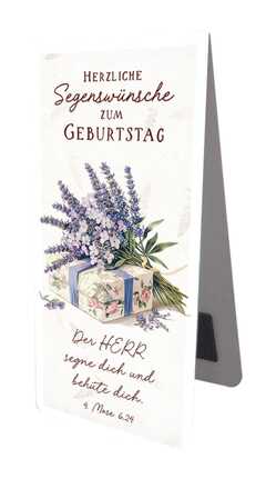 Magnetlesezeichen - "Herzliche Segenswünsche" Lavendel Magnetlesezeichen - "Herzliche Segenswünsche" Lavendel