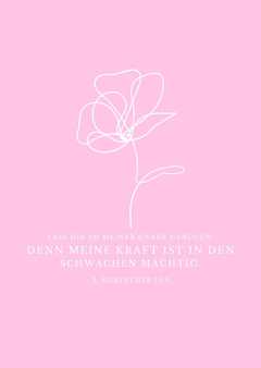 Postkarte "One Line - Blume"