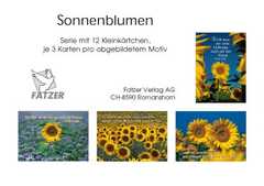 Kleinkärtchenserie Sonnenblumen, 12 Stück