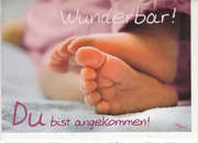 Wunderbar! Du bist angekommen! (rosa) - Faltkarte Wunderbar! Du bist angekommen! (rosa) - Faltkarte