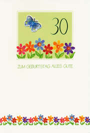 Faltkarten 30. Geburtstag - 5 Stück Faltkarten 30. Geburtstag - 5 Stück