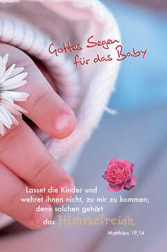 Faltkarte "Gottes Segen für das Baby - Lasset die Kinder..." - 5 Stück